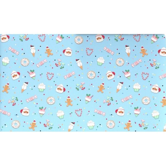 Hallmark Wrapping Paper Christmas Sweets & Treats Red Loops Reversible 35 sq ft - Picture 2 of 4